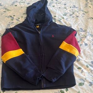 Polo Ralph Lauren Navy Hoodie with Colorful Sleeves